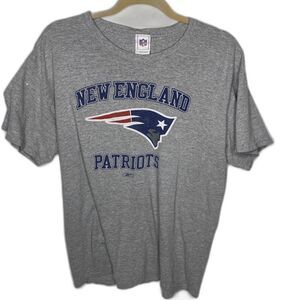 NFL New England Patriots T Shirt Mens Size Large L Gray Short Sleeve